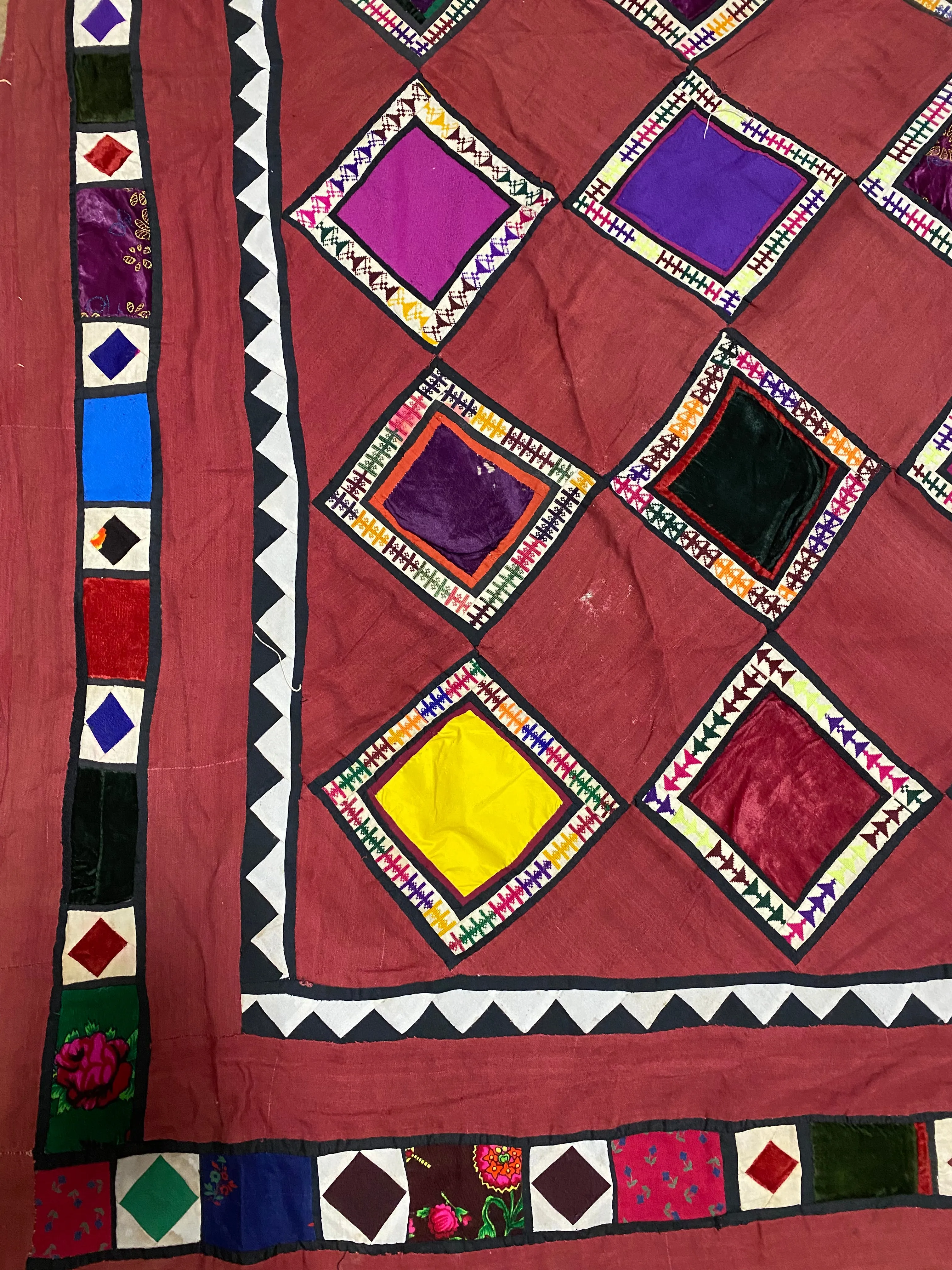 Uzbek Yuruk Yastik Lakai Patchwork Quilt