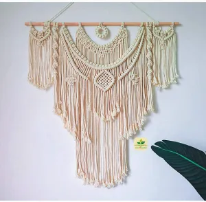 Zazza Home Decor™ - Macrame Wall Hanging Wedding Decor macrame Boho Wall Decor Fibre Big Cotton Boho Chic Wedding Accessories. (Design - E)